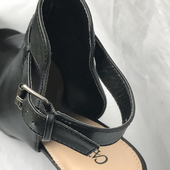 Ladies Black Open Toe Block High Heel Size 8 EUC - Picture 7 of 8